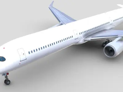 Airbus A350-1000 XWB No LIVERY Low-poly 3D model