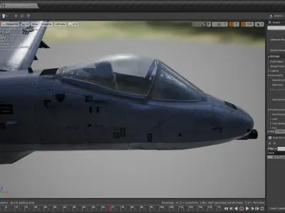 A-10 Warthog Fighter Low-poly 3D model