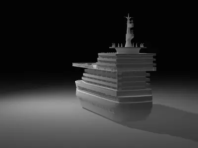 IMPRESSIVE 3D PASSENGER SHIP  Low-poly 3D model