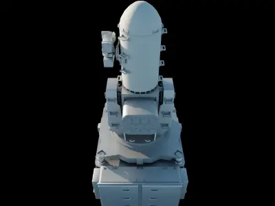 SeaRam Ship Defense System Free low-poly 3D model