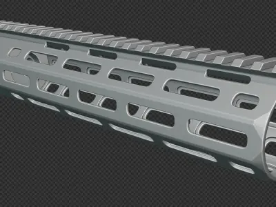 AR-15 KAC URX4 10Inch M-LOK Handguard Low-poly 3D model