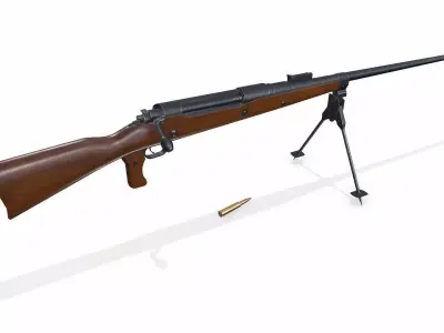 Mauser Tankgewehr T Gewehr M1918 Anti Tank Rifle Low-poly PBR Low-poly 3D model