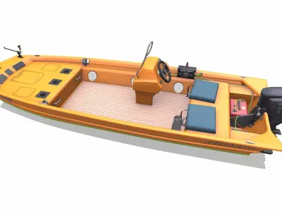 Electric Fishing Boat Low-poly PBR Low-poly 3D model