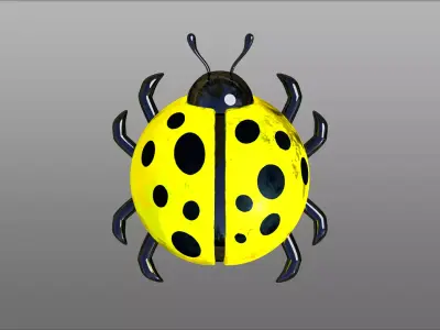Yellow ladybug 3D model