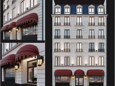 Classic hotel facade 3D model