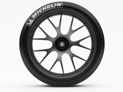 Wheel Racing BBS with Slik Tire 3D model