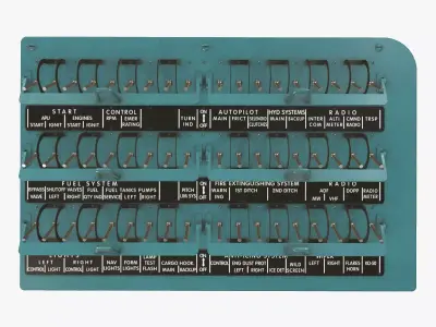 Mi-8MT Mi-17MT Right Circuit Breaker Console English Low-poly 3D model