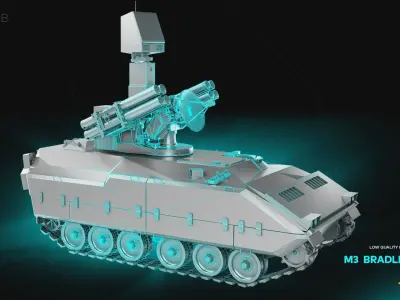 M3 Bradley BFV -  Low Poly Background Filler 3D model