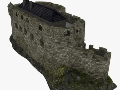 Coastal defense fort 3D model