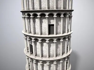 Tower Of Pisa Low-poly 3D model