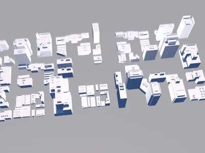 Buildings City building industrial park commercial housing 3D model