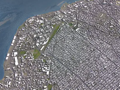 Brazzaville - 3D City Low-poly 3D model