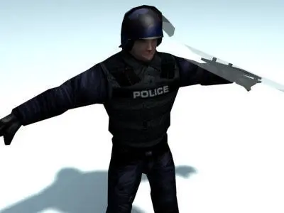 SWAT Police Officer Low-poly 3D model