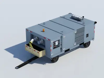 Air Starter Ground Support Unit Low Poly Low-poly 3D model