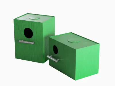 Colored Birdhouse 03 Low-poly 3D model