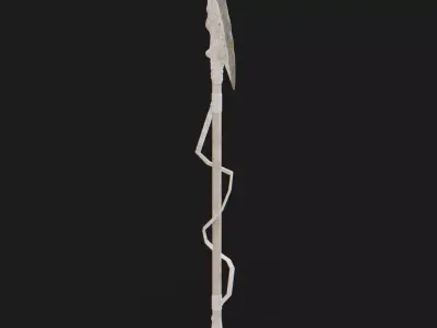 Ancient Fantasy Bone Halberd Low-poly 3D model