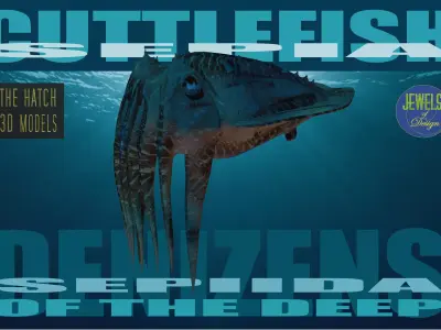 Cuttlefish jellyfish Low-poly 3D model