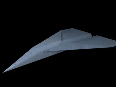 Paper plane Low-poly 3D model