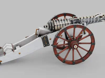 O Kit 01 Cannon Kit 03 of 05 dragon bone cannon Low-poly 3D model