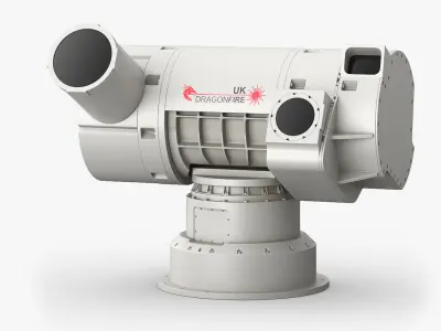 DragonFire Laser Defense Turret Grey Rigged for Cinema 4D 3D model