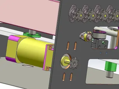 Assembly line for positioning mechanism 3D model