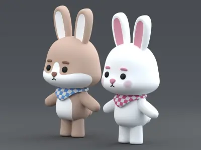 Cute Bunny Free 3D model