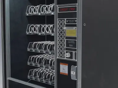 80s Retro Vending Machine with 8K 4K and 2K Textures Low-poly 3D model
