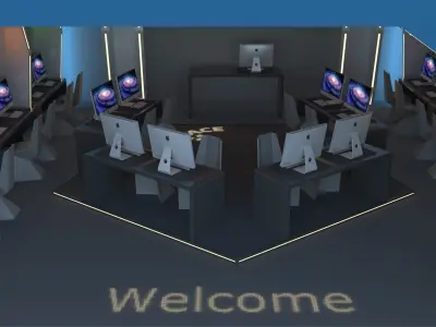 Futuristic Computer Lab Design 3D model