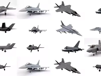 Aircraft Pack 18 Fighter Passenger Helicopter