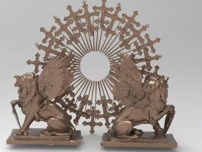 Lion pattern wall design Sculpture 3D model