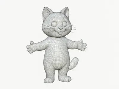 High-Quality Realistic Cute Cartoon Cat 3D model