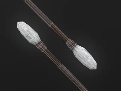 Primitive Stone Spear Low-poly 3D model