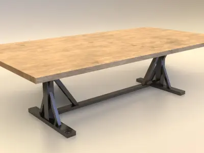 Low-Poly Wooden Table Pack Free low-poly 3D model