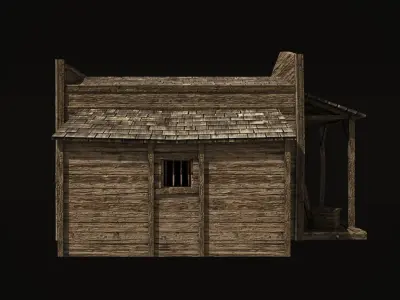 Western sheriffs office Low-poly 3D model