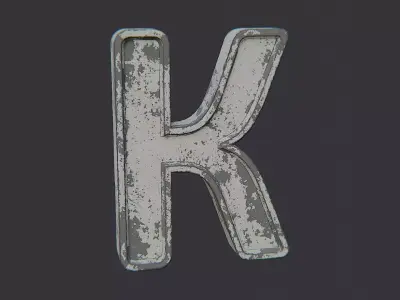 Cyrillic K Stone Sign Low-poly 3D model