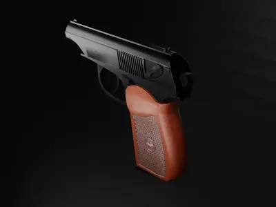 PM pistol Low-poly 3D model