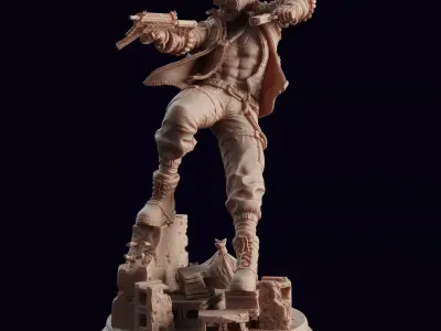 Cyberpunk Gang Lieutenant Miniature  Clarence Blink Jones 3D print model