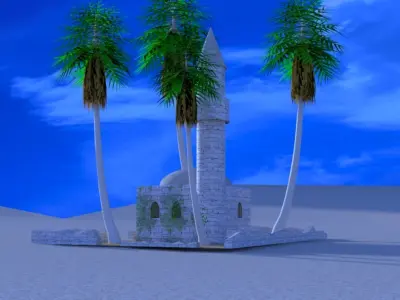 The Desert Mosque Low-poly 3D model