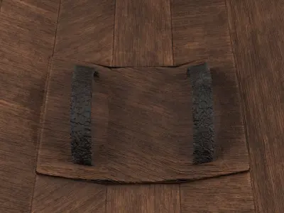 Wooden scutum shield Low-poly 3D model