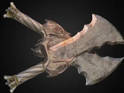 Chaos blades God of war ragnarok Low-poly 3D model