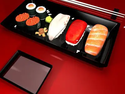 sushi plate 3D model
