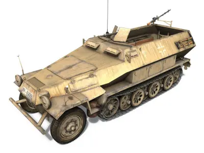 SD KFZ 251 1 Ausf B - Hanomag Halftruck DAK 3D model