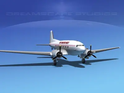 Douglas DC-3 Air Charter 3D model