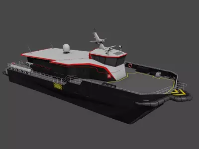 AIRCAT35 Crewliner vessel 3D model Low-poly 3D model
