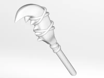 weopon wooden wand Low-poly 3D model