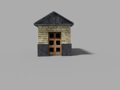 low poly prison building 2 Low-poly 3D model