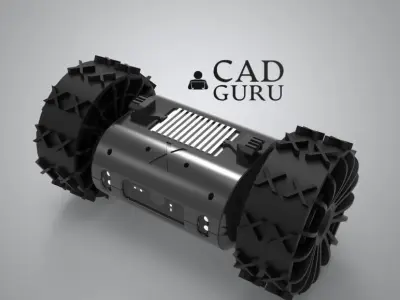two wheeled UGV Low-poly 3D model