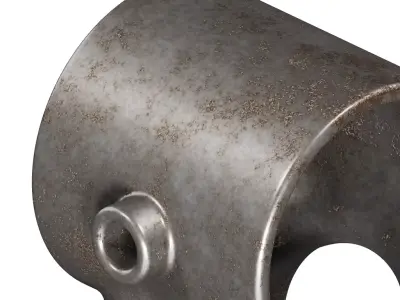 Rusty Crossover Pipe Fitting 3D model