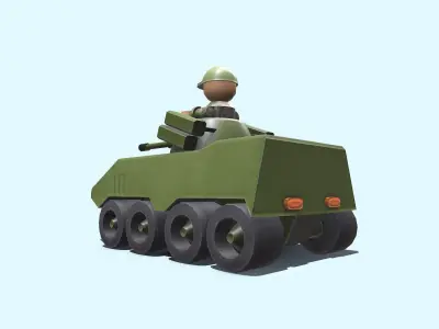 Toy Tank Low-poly PBR Free low-poly 3D model