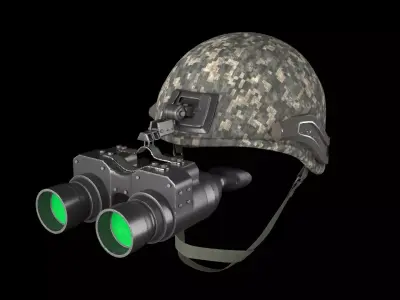 Military helmet with night vision  Goggle device  3D model